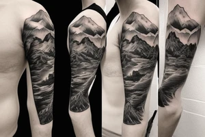 forearm ideas. mountains and cowboys tattoo idea