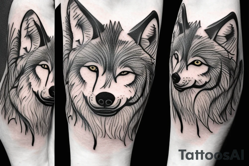 Wolf walking in the night on my right shoulder. tattoo idea