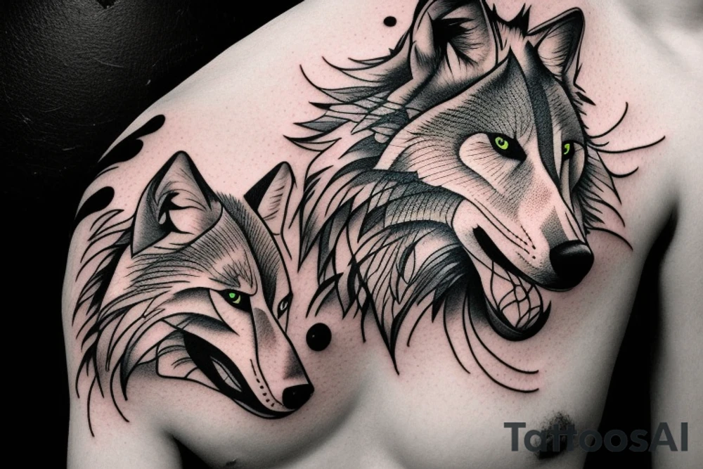 Wolf walking in the night on my right shoulder. tattoo idea Wolf walking in the night on my right shoulder. tattoo idea