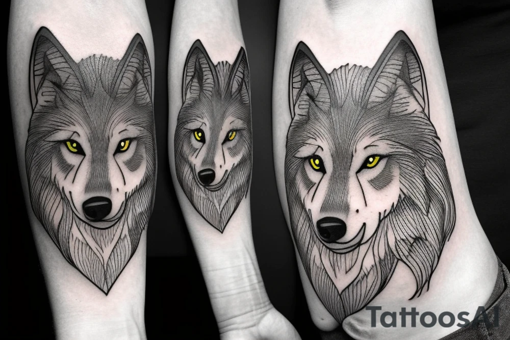Wolf walking in the night on my right shoulder. tattoo idea