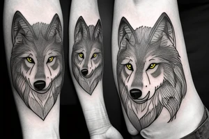 Wolf walking in the night on my right shoulder. tattoo idea