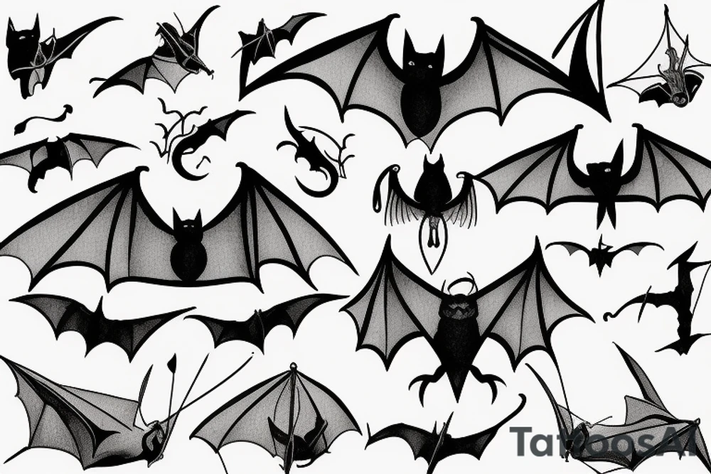 Beach bats tattoo idea