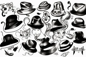 Cat with hat tattoo idea