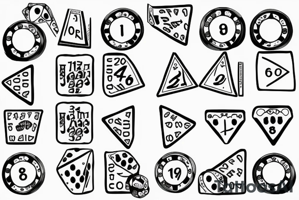 Two dices with the number Eight together tattoo idea