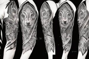 Wolf on right shoulder tattoo idea