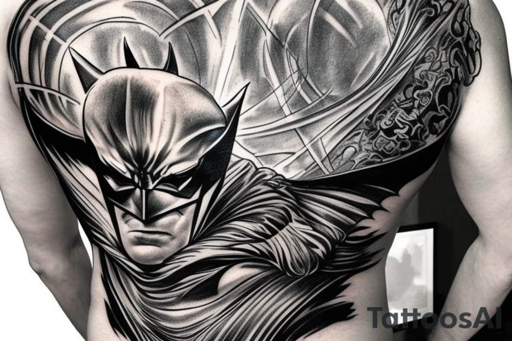 Large Batman on back tattoo idea