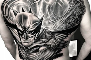 Large Batman on back tattoo idea