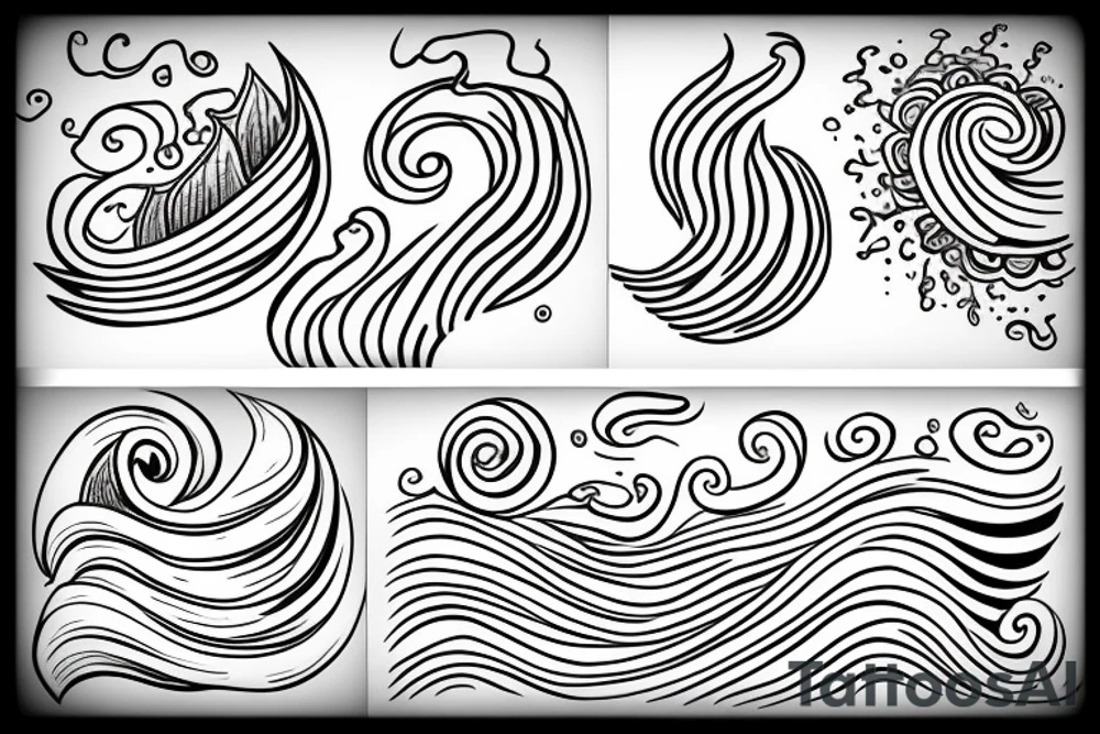 A small wave tattoo, representing the ups and downs of life and how you weather them together. tattoo idea