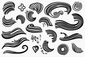 A small wave tattoo, representing the ups and downs of life and how you weather them together. tattoo idea