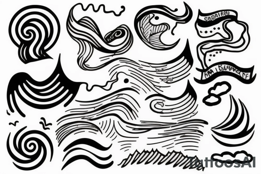 A small wave tattoo, representing the ups and downs of life and how you weather them together. tattoo idea