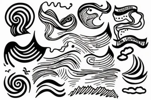 A small wave tattoo, representing the ups and downs of life and how you weather them together. tattoo idea