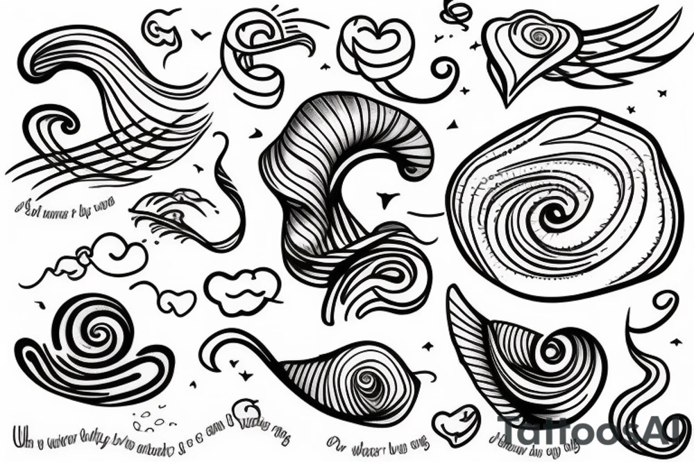 A small wave tattoo, representing the ups and downs of life and how you weather them together. tattoo idea
