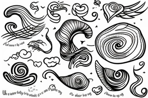 A small wave tattoo, representing the ups and downs of life and how you weather them together. tattoo idea
