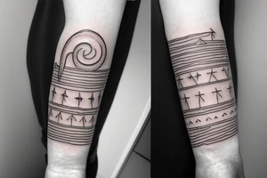 A small wave tattoo, representing the ups and downs of life and how you weather them together. tattoo idea