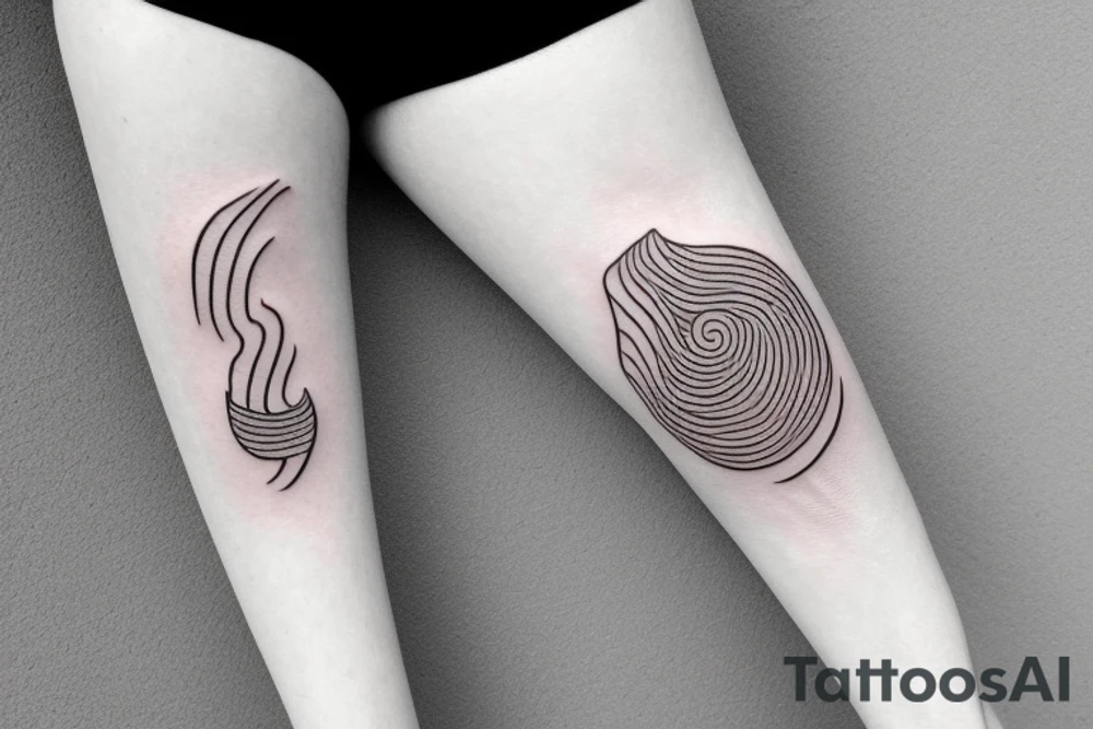 A small wave tattoo, representing the ups and downs of life and how you weather them together. tattoo idea