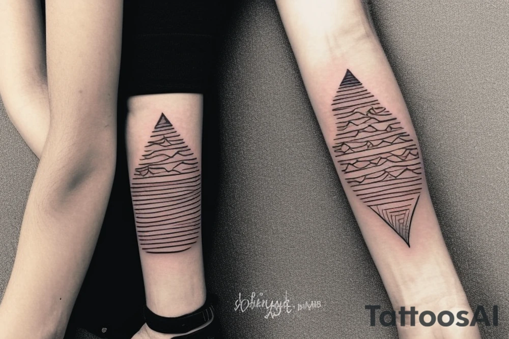 A small wave tattoo, representing the ups and downs of life and how you weather them together. tattoo idea