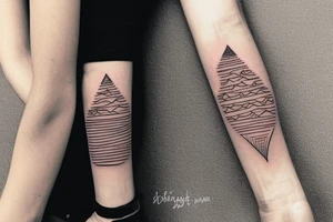 A small wave tattoo, representing the ups and downs of life and how you weather them together. tattoo idea