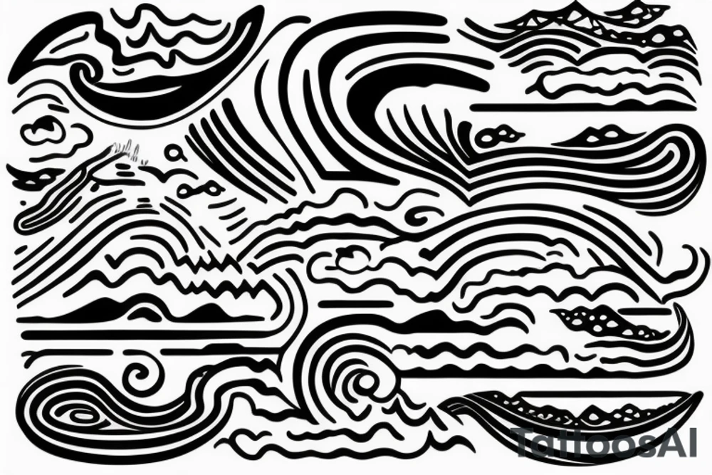 A small wave tattoo, representing the ups and downs of life and how you weather them together. tattoo idea