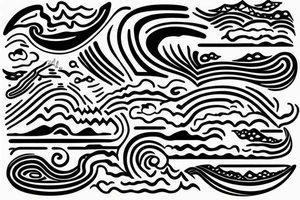 A small wave tattoo, representing the ups and downs of life and how you weather them together. tattoo idea