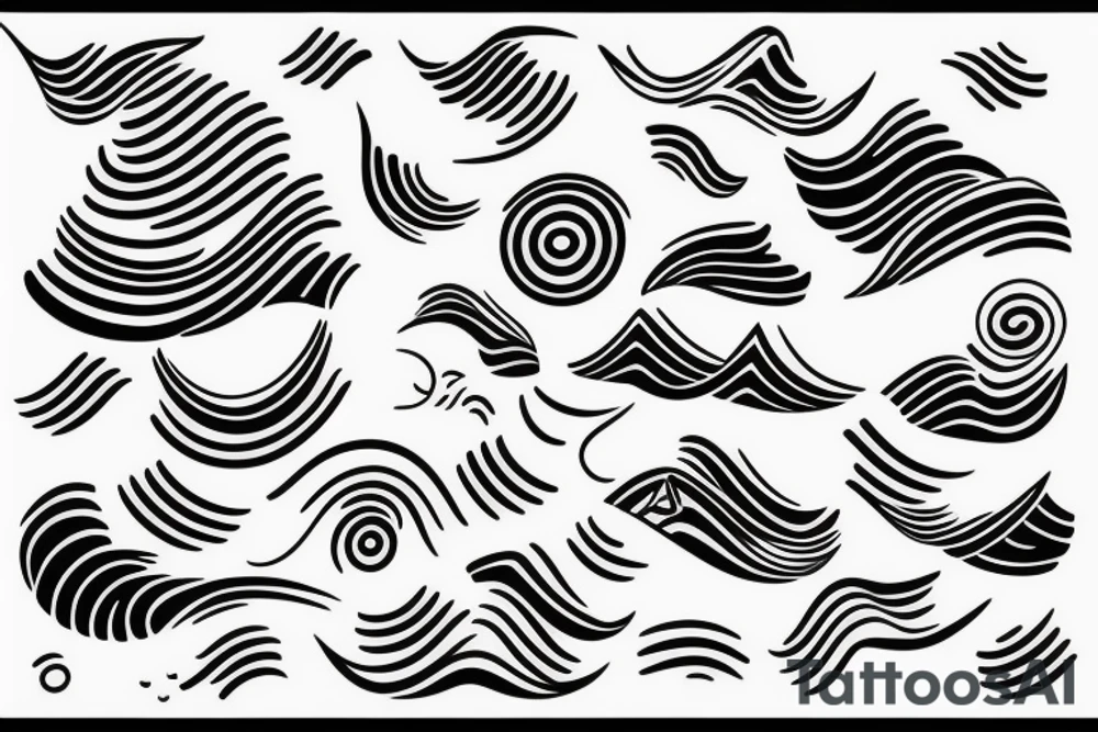 A small wave tattoo, representing the ups and downs of life and how you weather them together. tattoo idea