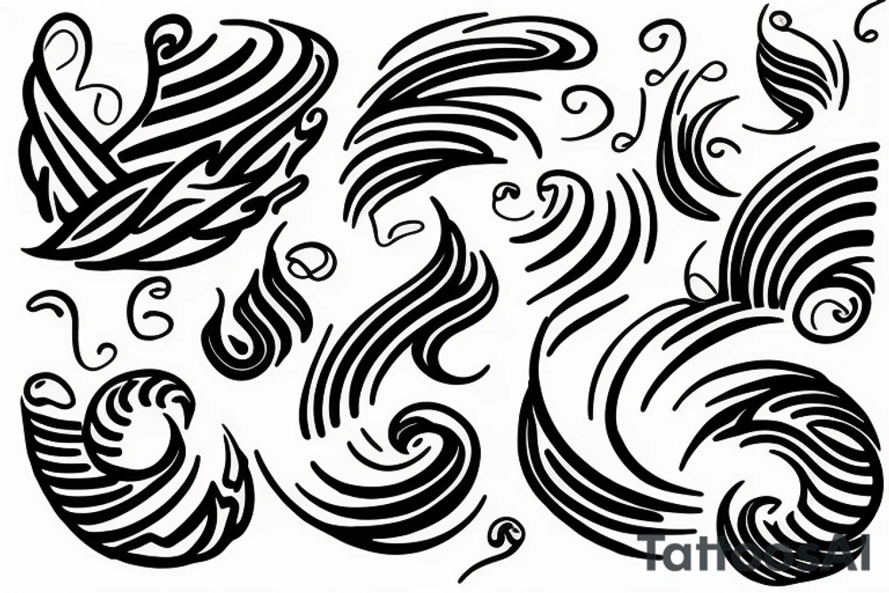 A small wave tattoo, representing the ups and downs of life and how you weather them together. tattoo idea