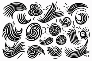 A small wave tattoo, representing the ups and downs of life and how you weather them together. tattoo idea