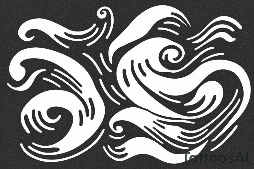 A small wave tattoo, representing the ups and downs of life and how you weather them together. tattoo idea