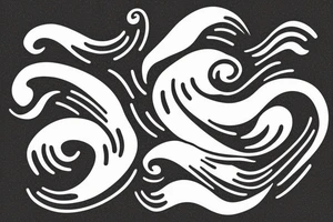 A small wave tattoo, representing the ups and downs of life and how you weather them together. tattoo idea