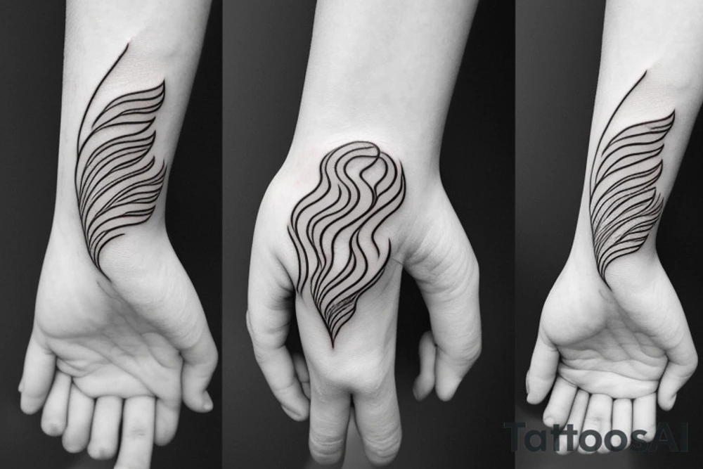 A small wave tattoo, representing the ups and downs of life and how you weather them together. tattoo idea