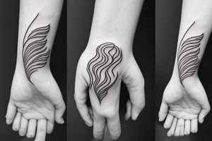 A small wave tattoo, representing the ups and downs of life and how you weather them together. tattoo idea