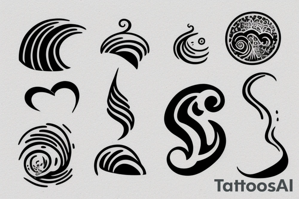 A small wave tattoo, representing the ups and downs of life and how you weather them together. tattoo idea