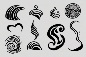 A small wave tattoo, representing the ups and downs of life and how you weather them together. tattoo idea
