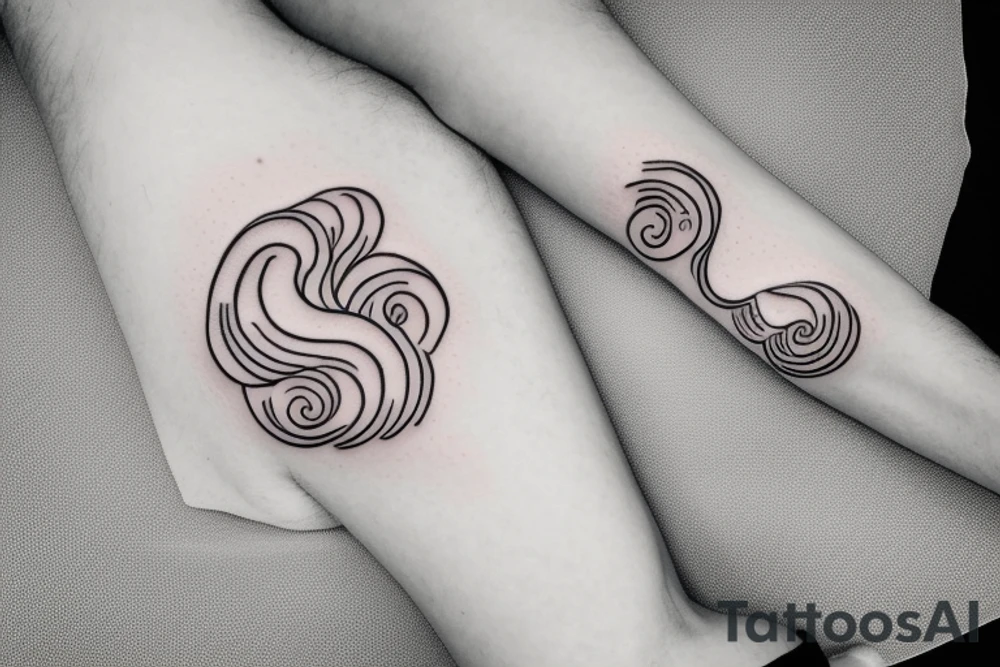 A small wave tattoo, representing the ups and downs of life and how you weather them together. tattoo idea