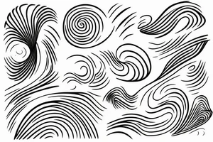 A small wave drawn with eight lines, representing the ups and downs of life and how you weather them together. tattoo idea
