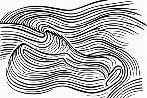 A small wave drawn with eight lines, representing the ups and downs of life and how you weather them together. tattoo idea