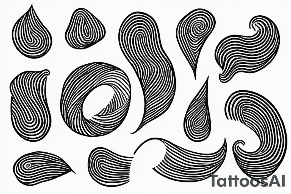 A small wave drawn with eight lines, representing the ups and downs of life and how you weather them together. tattoo idea
