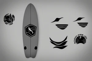 A small wave tattoo with a surfboard tattoo idea