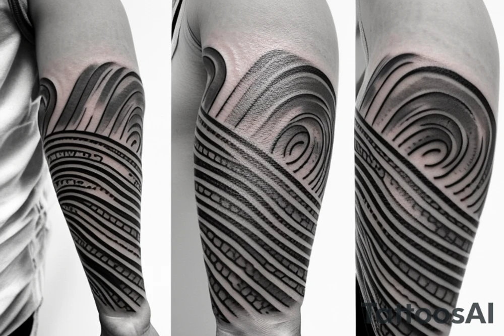 A small wave tattoo with a surfboard tattoo idea