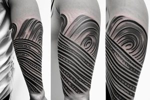 A small wave tattoo with a surfboard tattoo idea