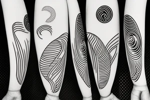 A small wave with a surfboard tattoo idea