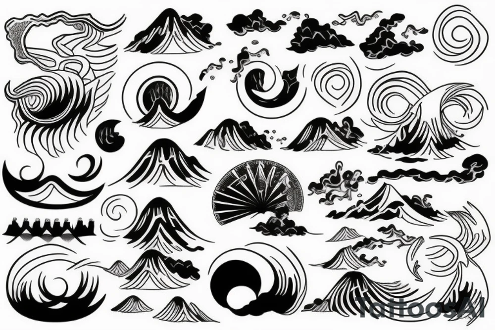 A small wave tattoo idea