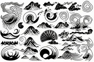 A small wave tattoo idea
