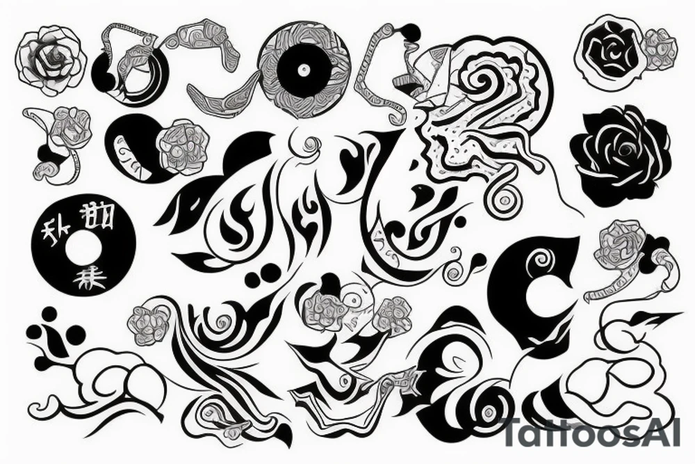 eight small s lines tattoo idea
