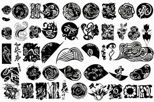 eight small s lines tattoo idea