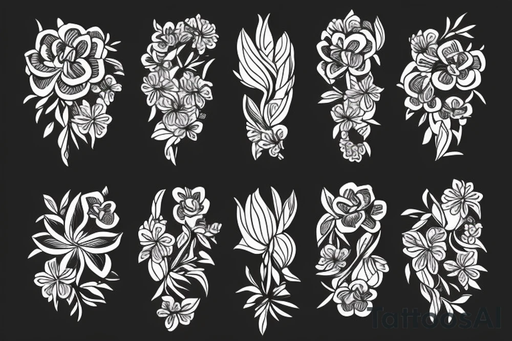 flower with 8 pedals tattoo idea