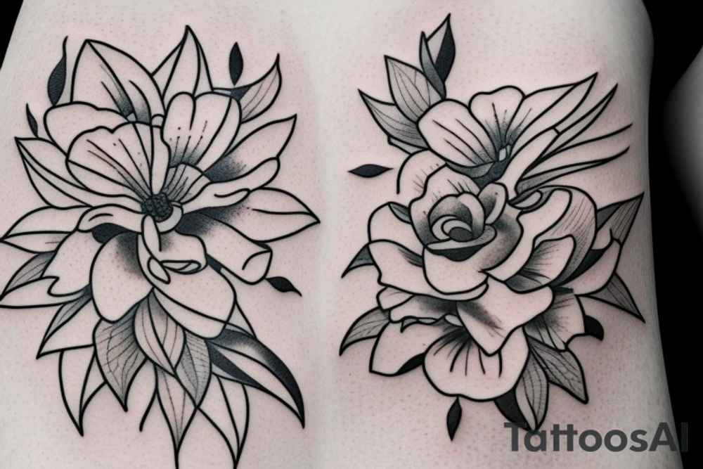 flower with 8 pedals tattoo idea