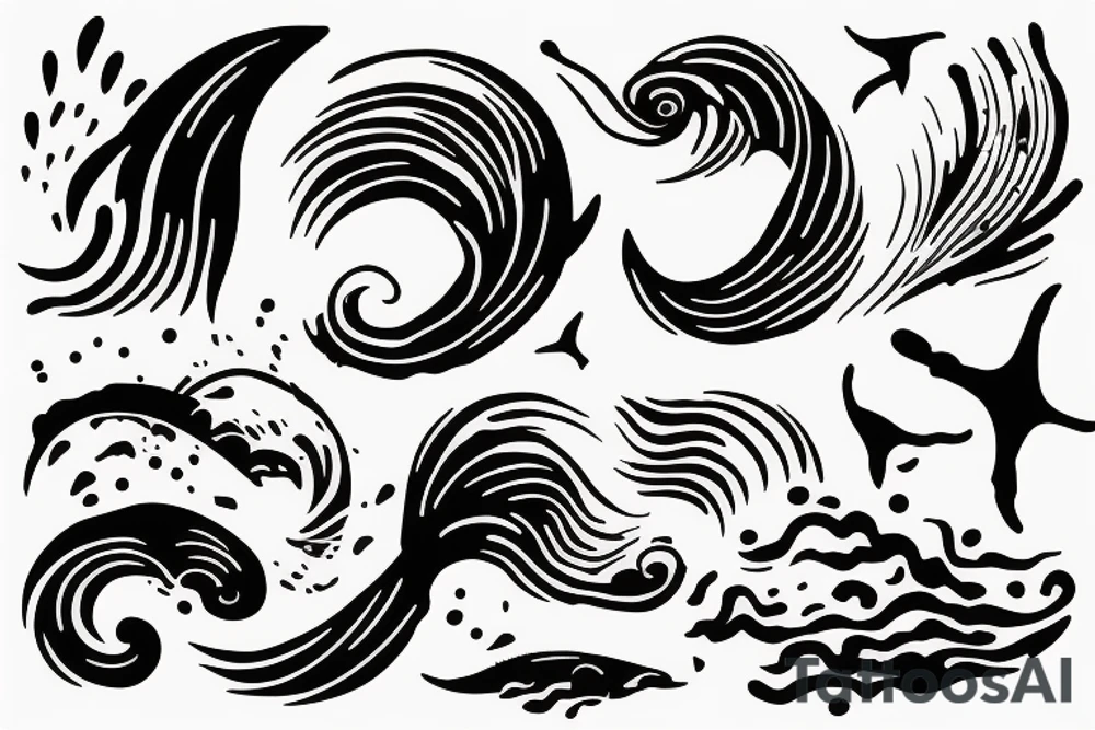 wave in the ocean tattoo idea