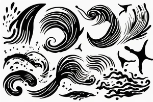 wave in the ocean tattoo idea