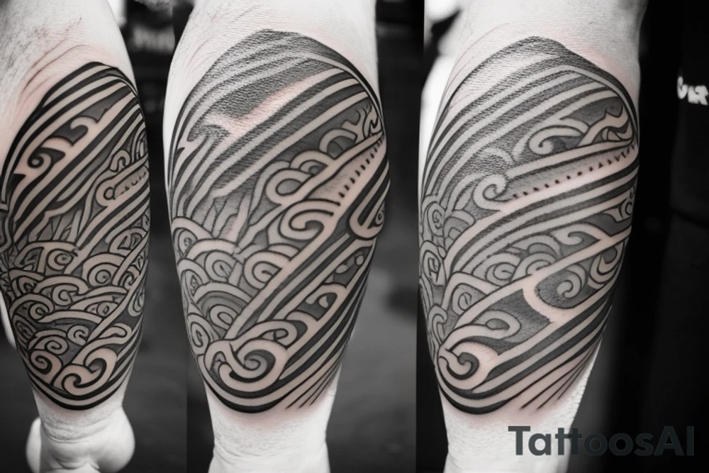 A small wave tattoo with a surfboard resting on top of it is a classic design that represents the fun and adventurous spirit of surfing. This design can symbolize the shared love of the ocean and surfing that you and your brothers share. It can also serve as a reminder of the times you spent together riding the waves and enjoying the beach. tattoo idea