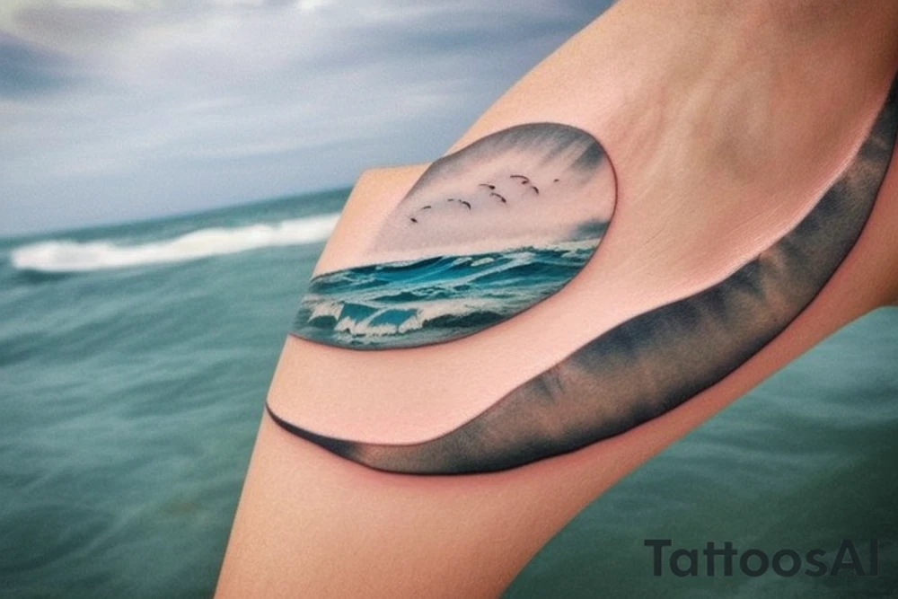 A small wave tattoo with a surfboard resting on top of it is a classic design that represents the fun and adventurous spirit of surfing. This design can symbolize the shared love of the ocean and surfing that you and your brothers share. It can also serve as a reminder of the times you spent together riding the waves and enjoying the beach. tattoo idea